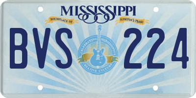 MS license plate BVS224