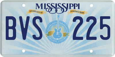 MS license plate BVS225