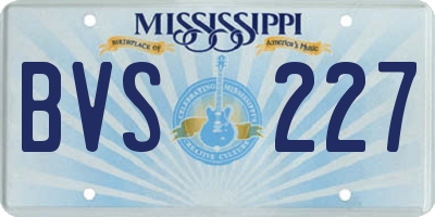 MS license plate BVS227