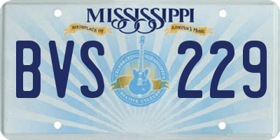 MS license plate BVS229
