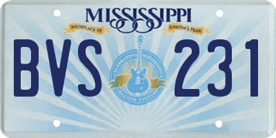 MS license plate BVS231