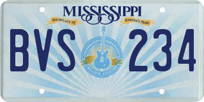 MS license plate BVS234