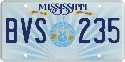 MS license plate BVS235