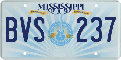 MS license plate BVS237