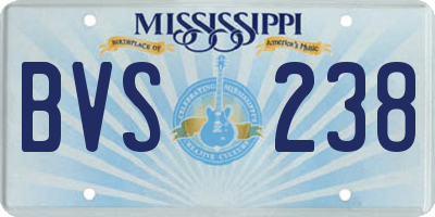 MS license plate BVS238