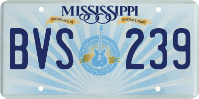 MS license plate BVS239