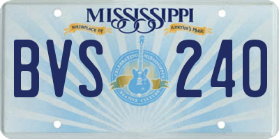 MS license plate BVS240