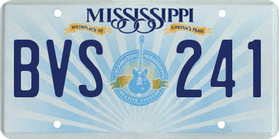 MS license plate BVS241