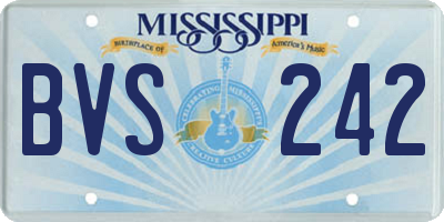 MS license plate BVS242