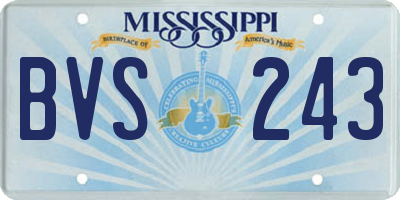 MS license plate BVS243
