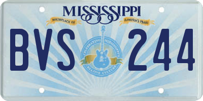 MS license plate BVS244