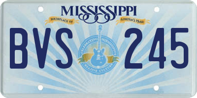 MS license plate BVS245