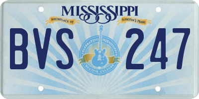 MS license plate BVS247