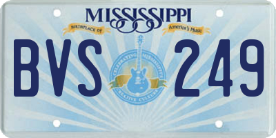 MS license plate BVS249