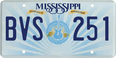 MS license plate BVS251