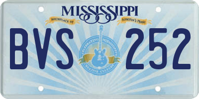 MS license plate BVS252