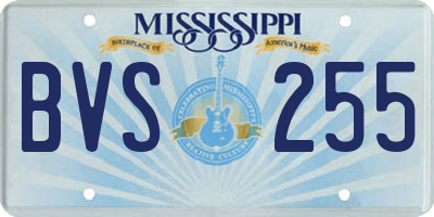 MS license plate BVS255