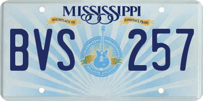 MS license plate BVS257