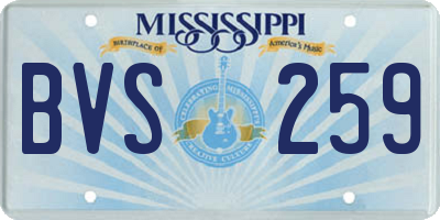 MS license plate BVS259