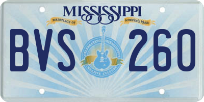 MS license plate BVS260