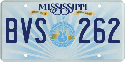 MS license plate BVS262
