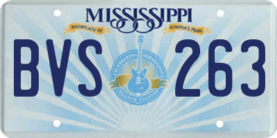 MS license plate BVS263