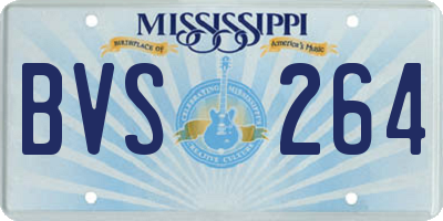 MS license plate BVS264