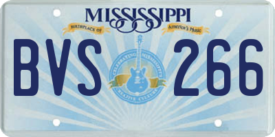 MS license plate BVS266