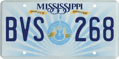 MS license plate BVS268