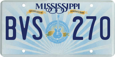 MS license plate BVS270