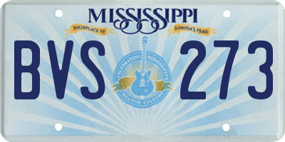 MS license plate BVS273