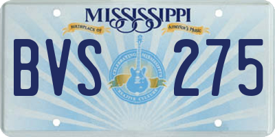 MS license plate BVS275