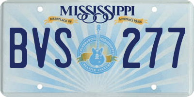 MS license plate BVS277