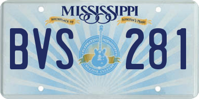 MS license plate BVS281