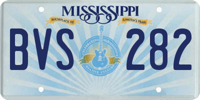 MS license plate BVS282