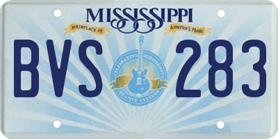 MS license plate BVS283