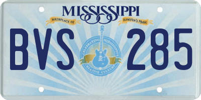 MS license plate BVS285