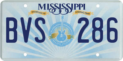 MS license plate BVS286