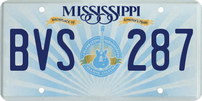 MS license plate BVS287