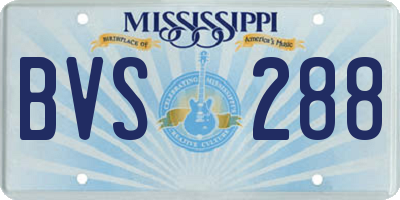 MS license plate BVS288