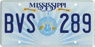 MS license plate BVS289