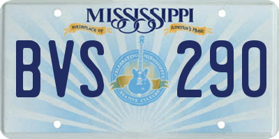 MS license plate BVS290
