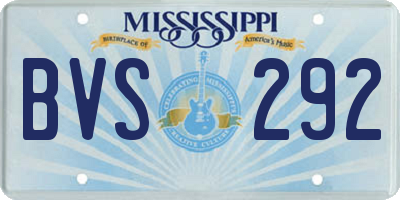 MS license plate BVS292