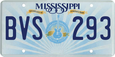 MS license plate BVS293