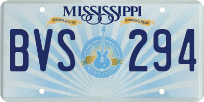 MS license plate BVS294