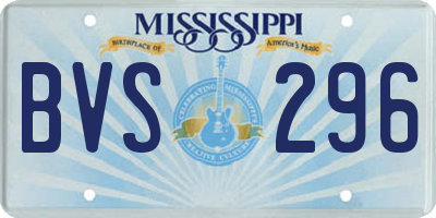 MS license plate BVS296