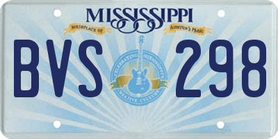 MS license plate BVS298
