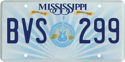 MS license plate BVS299