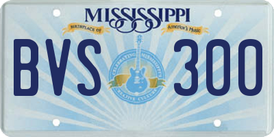 MS license plate BVS300
