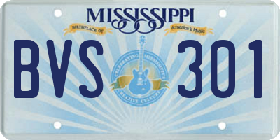 MS license plate BVS301